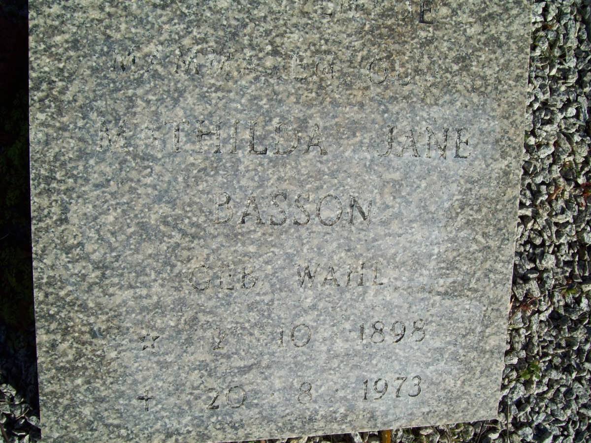 BASSON Mathila Jane nee WAHL 1898-1973
