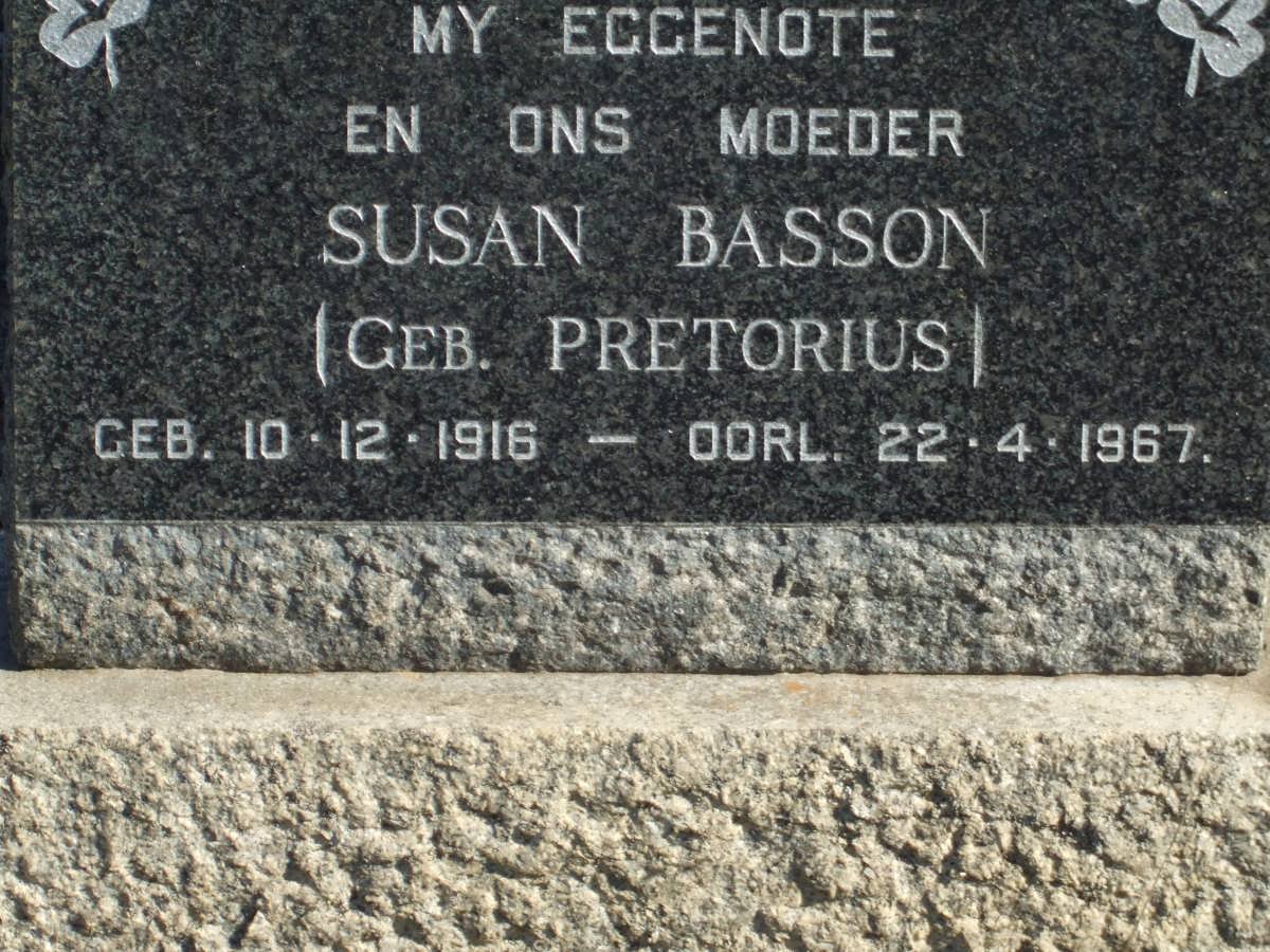 BASSON Susan nee PRETORIUS 1916-1967