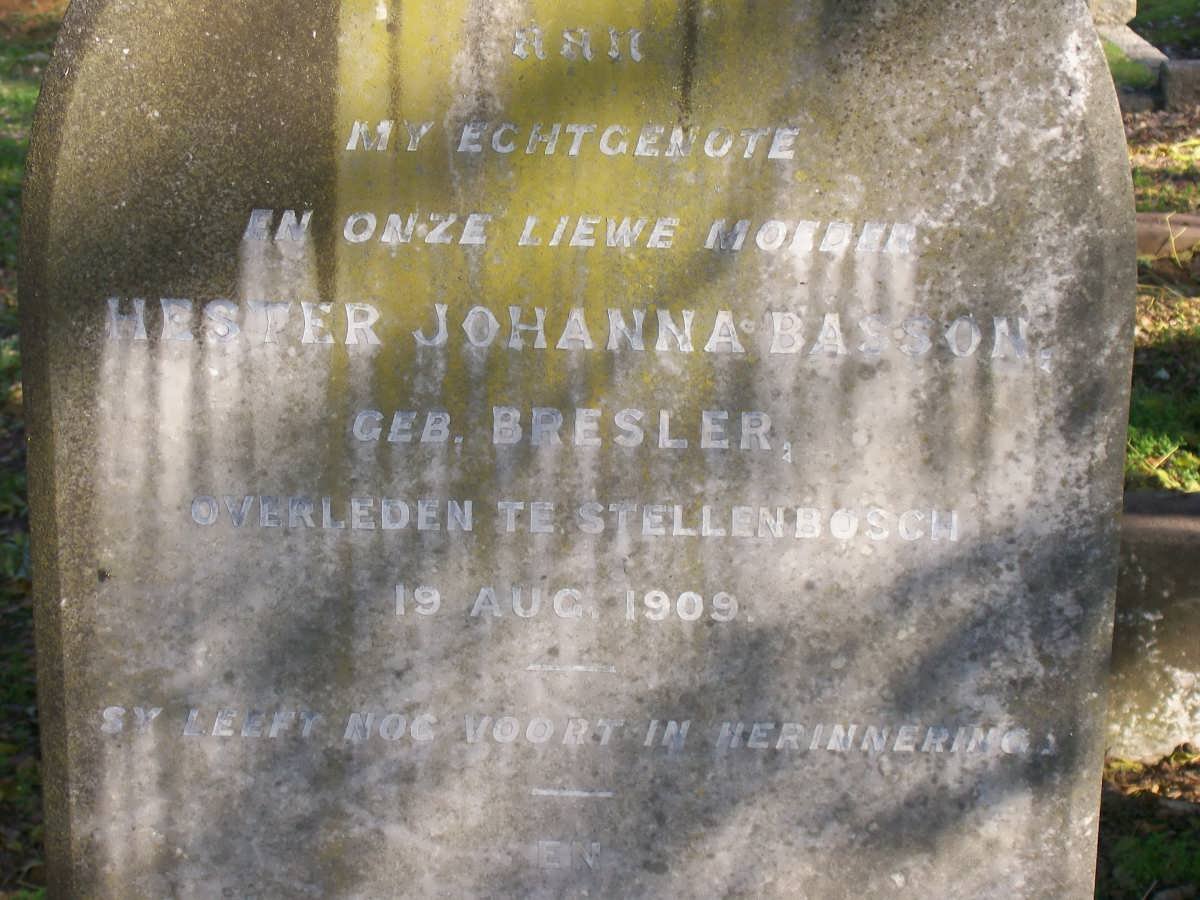 BASSON Hester Johanna nee BRESLER -1909