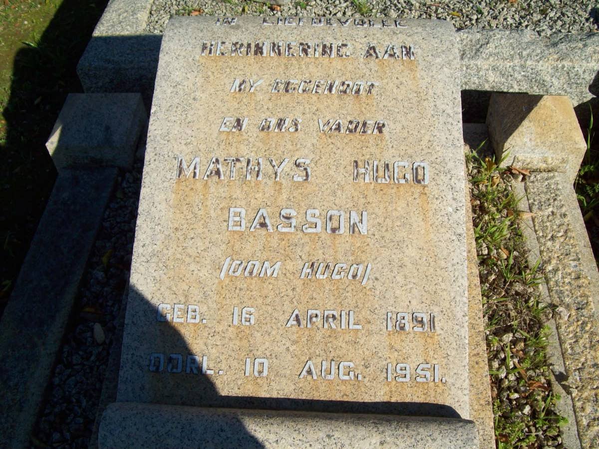 BASSON Mathys Hugo 1891-1951