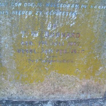 BURNARD Hendrina C. nee PRETORIUS -1911  :: BURNARD F.W. 1867-19?0