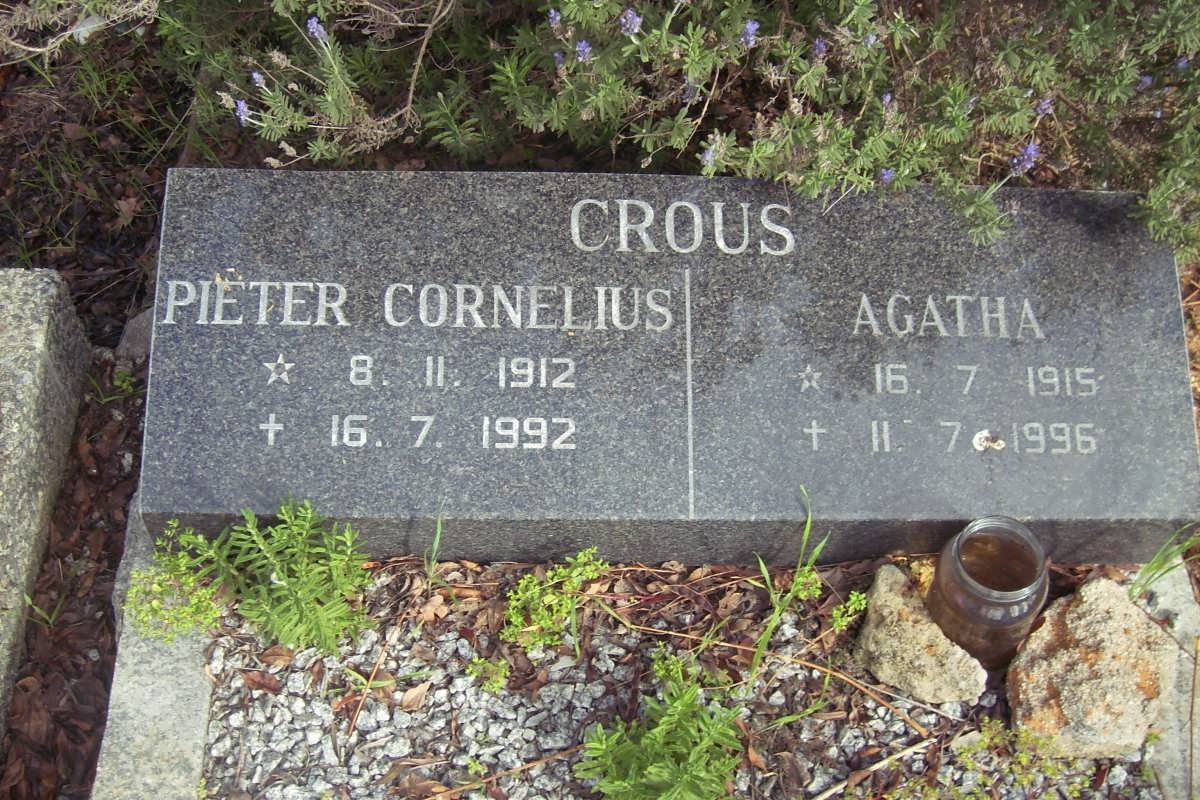 CROUS Pieter Cornelius 1912-1992 &amp; Agatha 1915-1996
