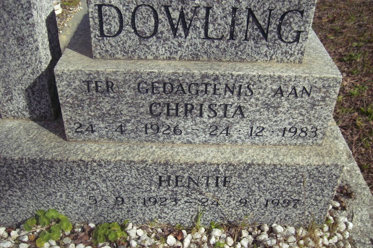 DOWLING Hentie 1923-1997 &amp; Christa 1926-1983