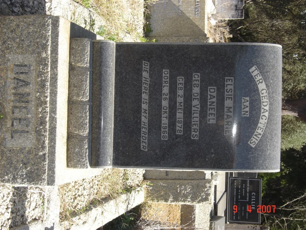 DANEEL Elsie Marie, nee DE VILLIERS 1878-1968