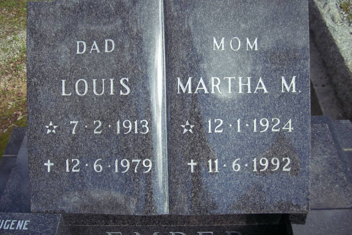 EMBER Louis 1913-1979 &amp; Martha M. 1924-1992