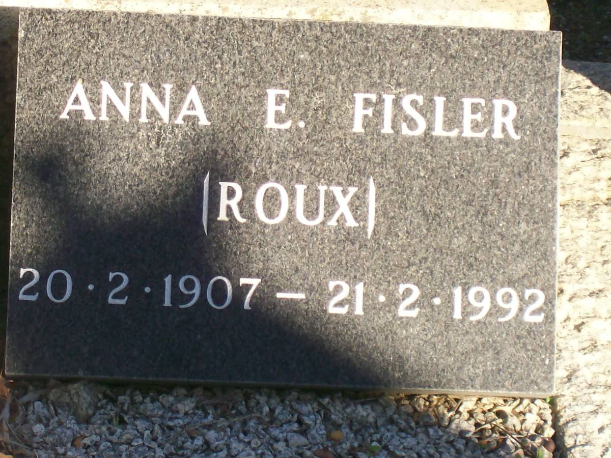 FISLER Anna E. nee ROUX 1907-1992