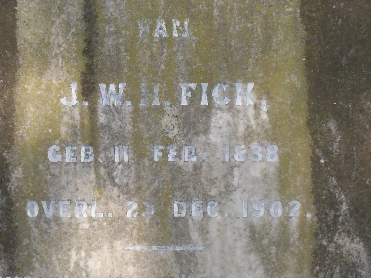 FICK J.W. H. 1838-1902 &amp; Johanna F. HEYNIKE 1836-1906