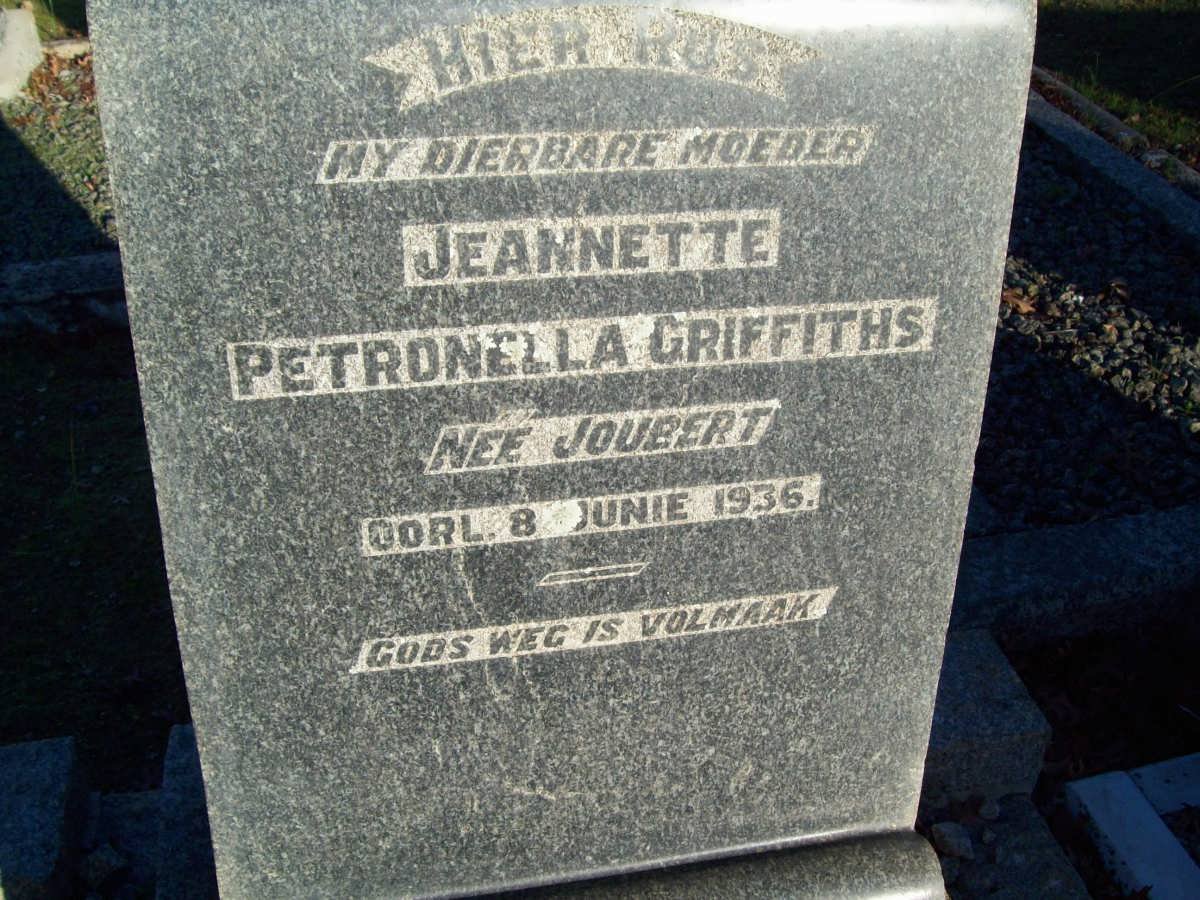 GRIFFITHS Jeannette Petronella nee JOUBERT -1936