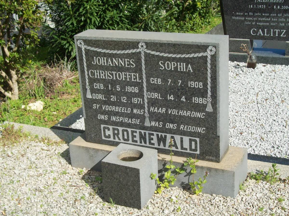 GROENEWALD Johannes Christoffel 1906-1971 &amp; Sophia 1908-1986