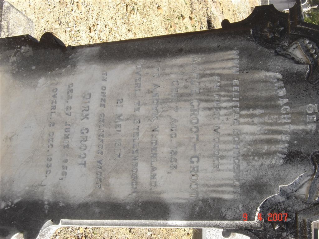 GROOT Dirk 1856-1932 &amp; Aarie GROOT-GROOT 1858-1917