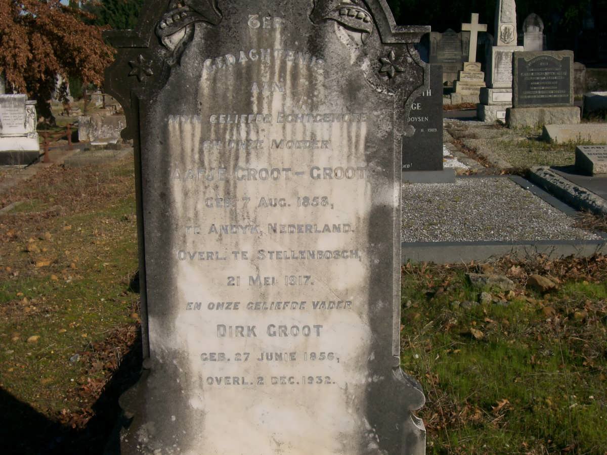 GROOT Dirk 1856-1932 &amp; Aafje GROOT-GROOT 1858-1917