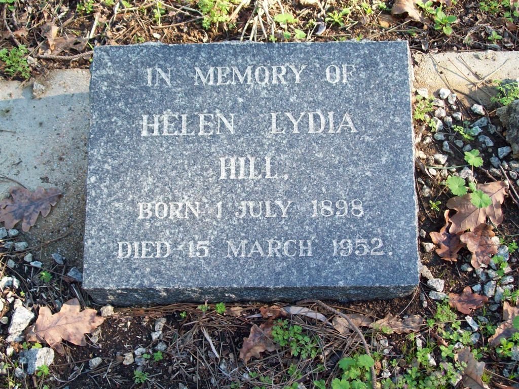 HILL Helen Lydia 1898-1952