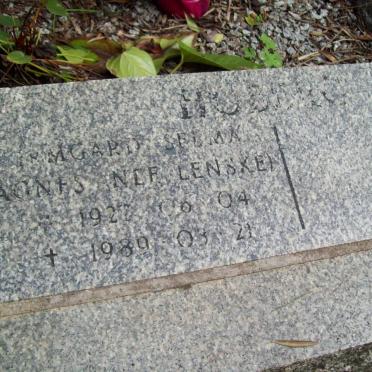 HOBERG  ?..mgard Selma Agnes nee LENSKE 1927-1989