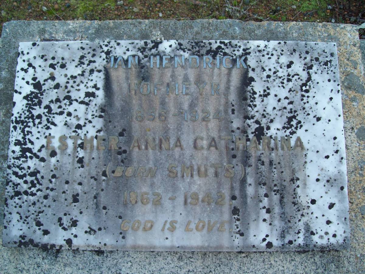 HOFMEYR Jan Hendrick 1856-1924 &amp; Esther Anna Catharina SMUTS 1862-1942
