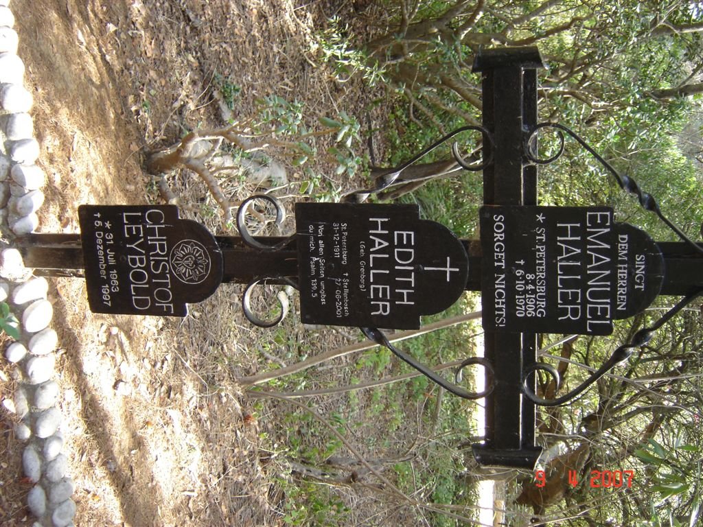 HALLER Emanuel 1906-1970 &amp; Edith GRENBORG 1911-2001 :: LEYBOLD Christof 1963-1997
