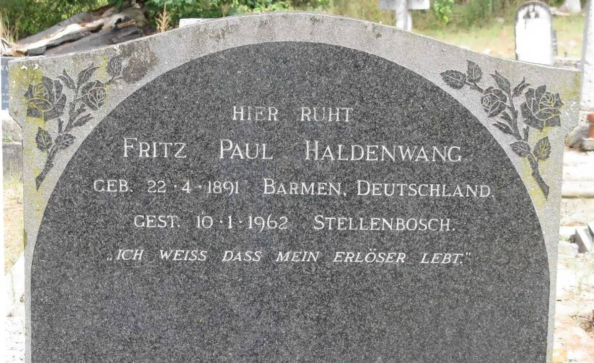 HALDENWANG Fritz Paul 1891-1962