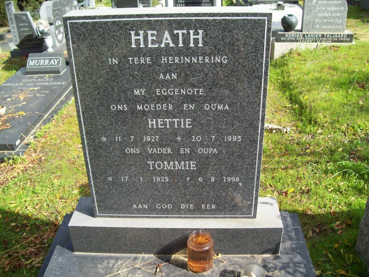 HEATH Tommie 1925-1998 &amp; Hettie 1927-1995