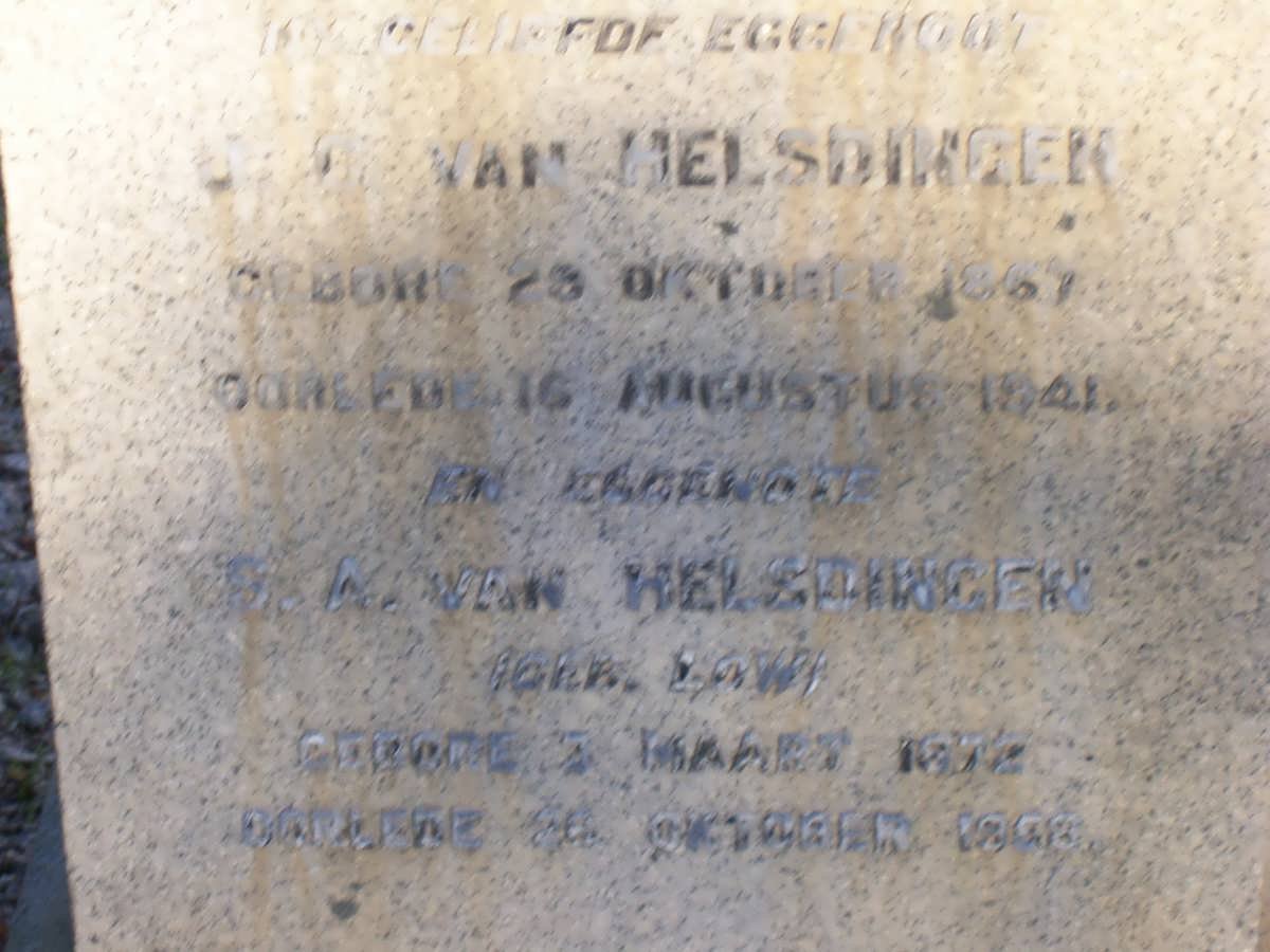 HELSDINGEN J. 1867-1941 &amp; ? A. LOW 1872-19?8