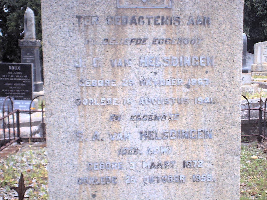 HELSDINGEN J.C., van 1867-1941 &amp; LOW S.A. 1872-1958