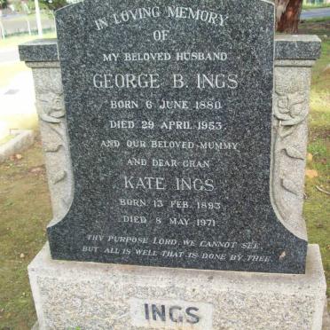 INGS George B. 1880-1953 &amp; Kate 1893-1971