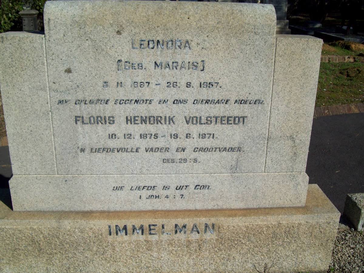 IMMELMAN Floris Hendrik Volsteed 1875-1971 &amp; Leonora MARAIS 1887-1957