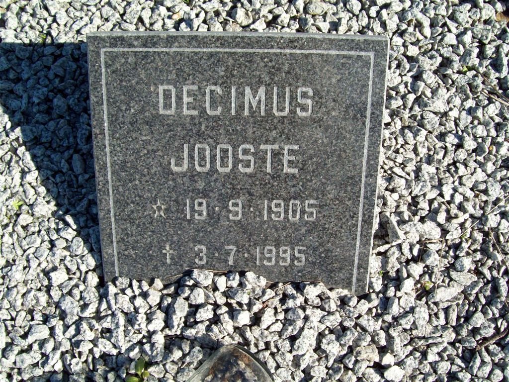 JOOSTE Decimus 1905-1995