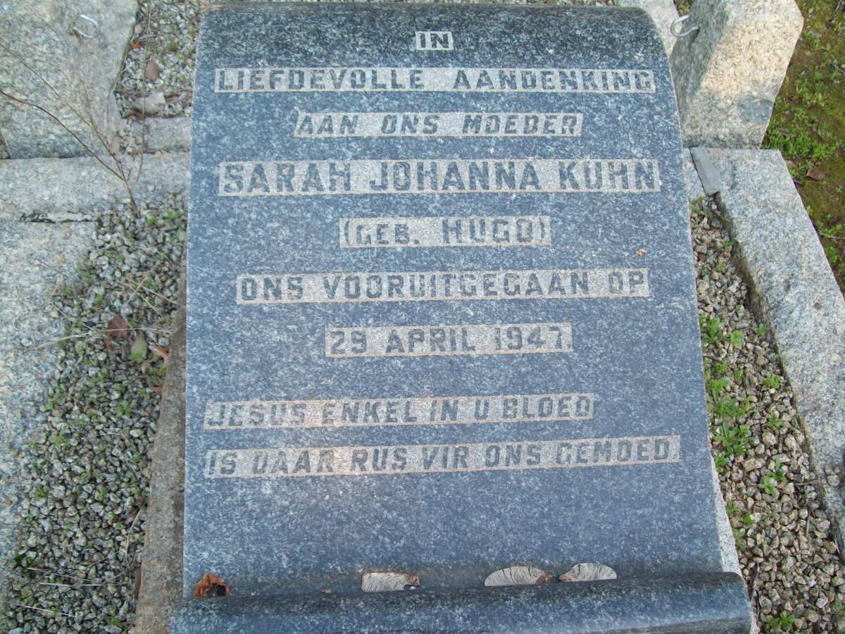 KUHN Sarah Johanna nee HUGO -1947