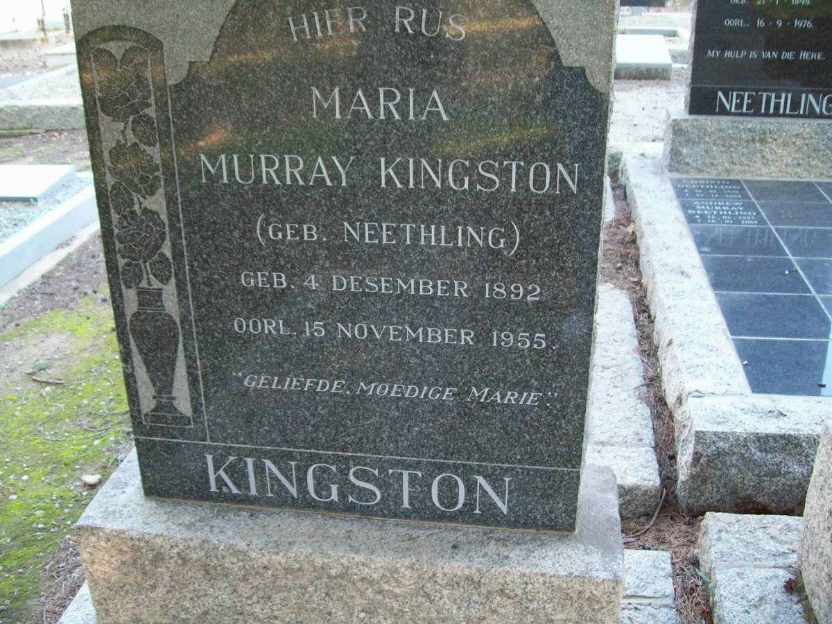 KINGSTON Maria Murray nee NEETHLING 1892-1955