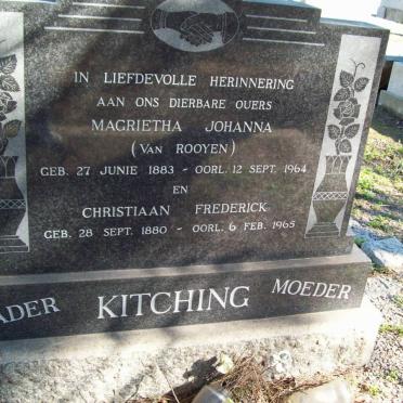 KITCHING Christiaan Frederick 1880-1965 &amp; Magrietha Johanna VAN ROOYEN 1883-1964