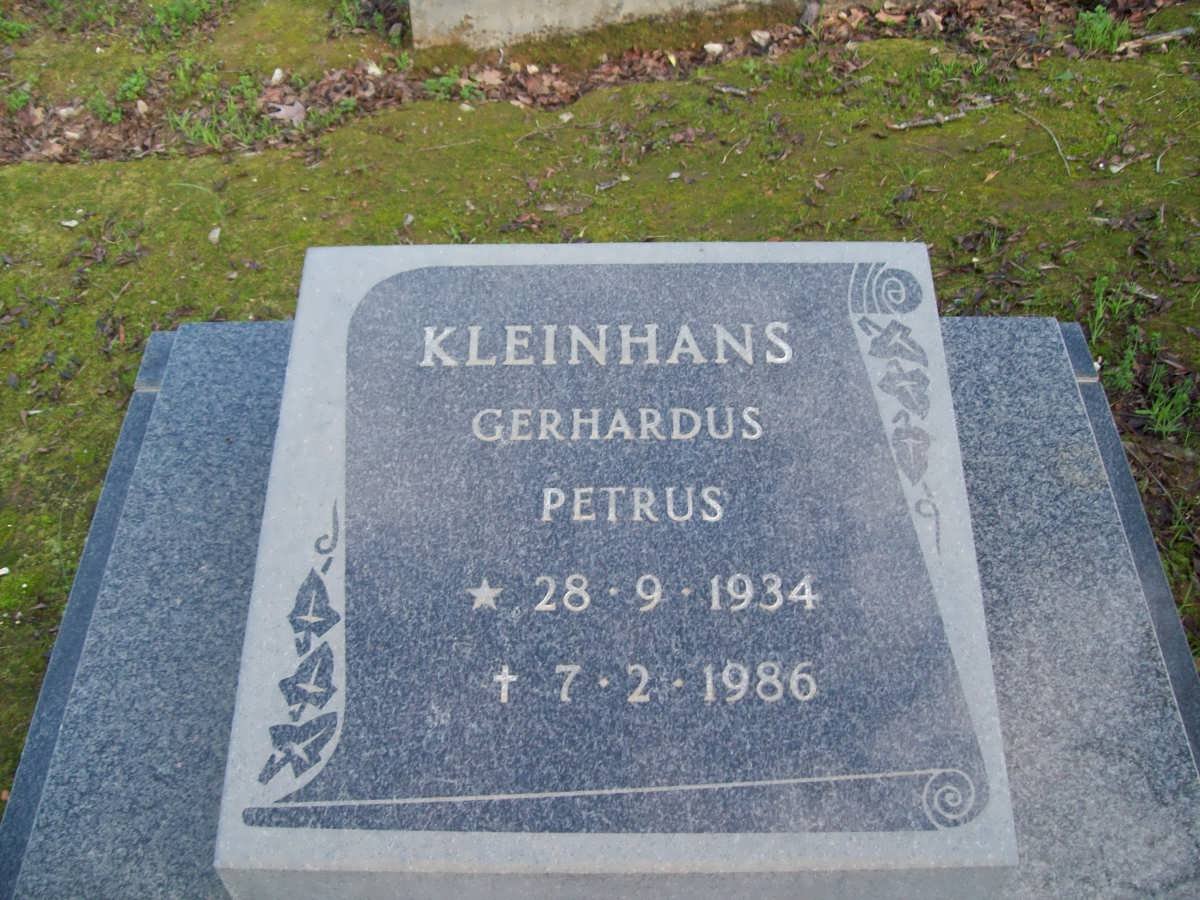 KLEINHANS Gerhardus Petrus 1934-1986