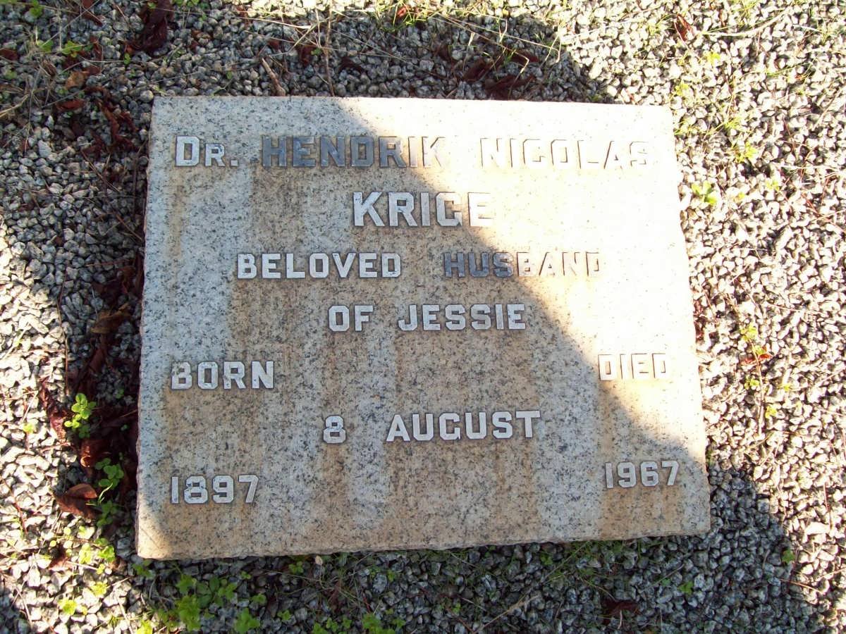 KRIGE Hendrik Nicolas 1897-1967