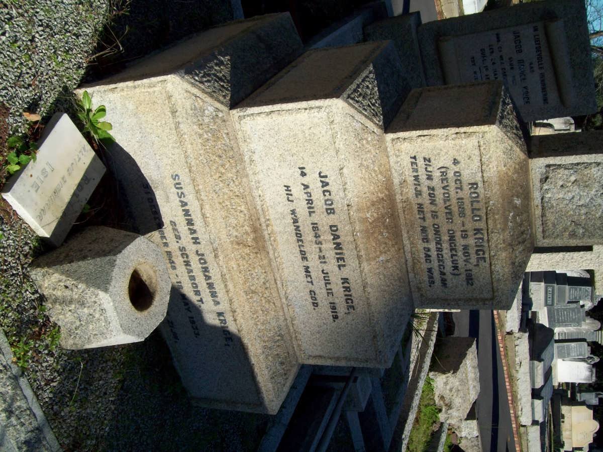KRIGE Jacob Daniel 1845-1919 &amp; Susanna Johanna SCHABORT 1848-1933 :: KRIGE Rollo 1888-1912