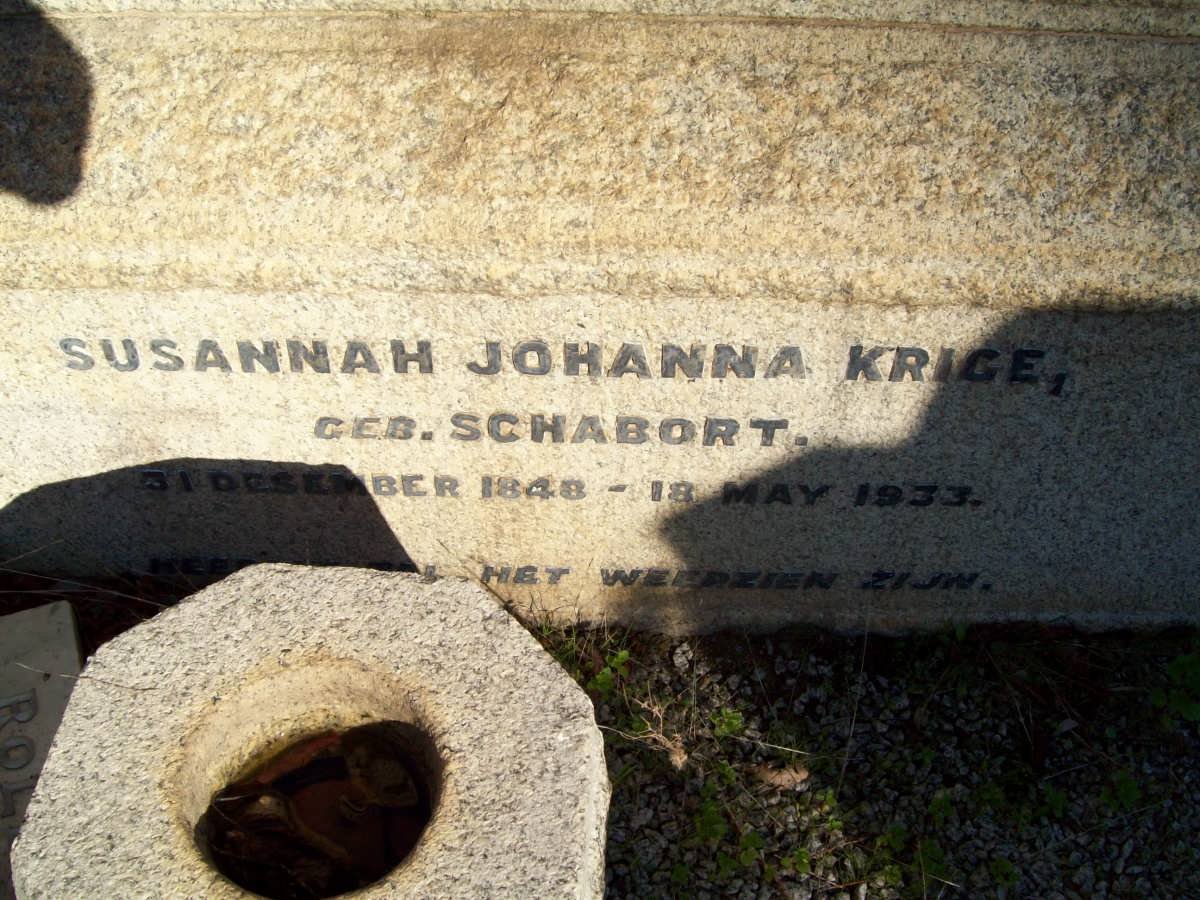 KRIGE Jacob Daniel 1845-1919 &amp; Susanna Johanna SCHABORT 1848-1933 :: KRIGE Rollo 1888-1912