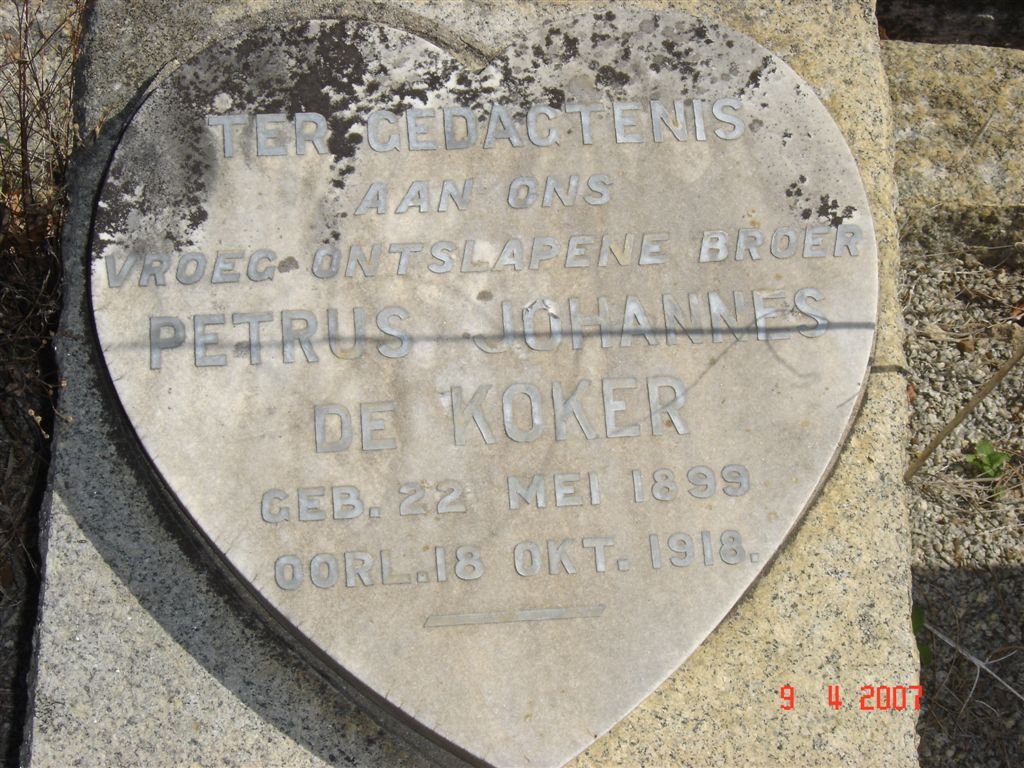 KOKER Petrus Johannes, de 1899-1918