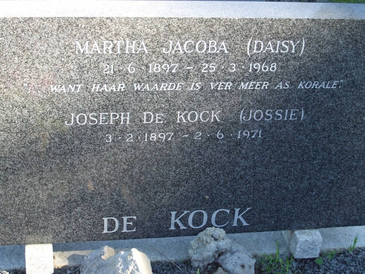 KOCK Joseph, de 1897-1971 &amp; Martha Jacoba 1897-1968