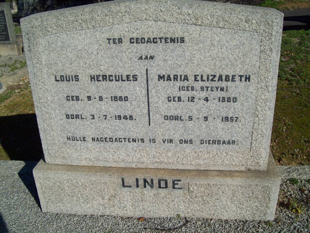 LINDE Louis Hercules 1880-1948 &amp; Maria Elizabeth STEYN 1880-1957