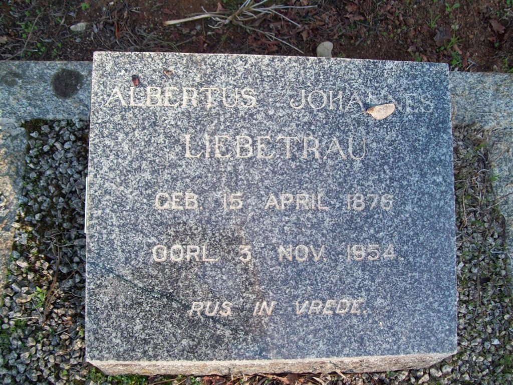 LIEBETRAU Albertus Johannes 1876-1954