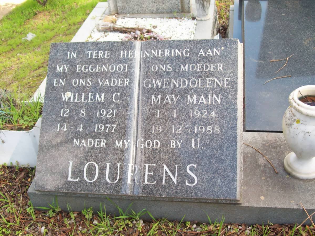 LOURENS Willem C. 1921-1977 &amp; Gwendolene May Main 1924-1988