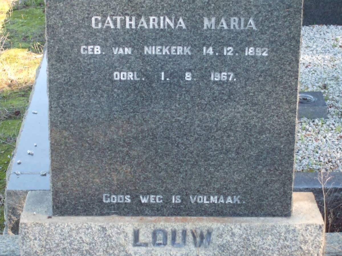 LOUW Catharina Maria nee VAN NIEKERK 1892-1967