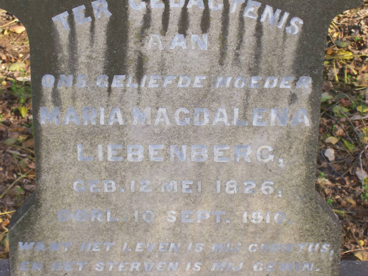 LIEBENBERG Maria Magdalena 1826-1910