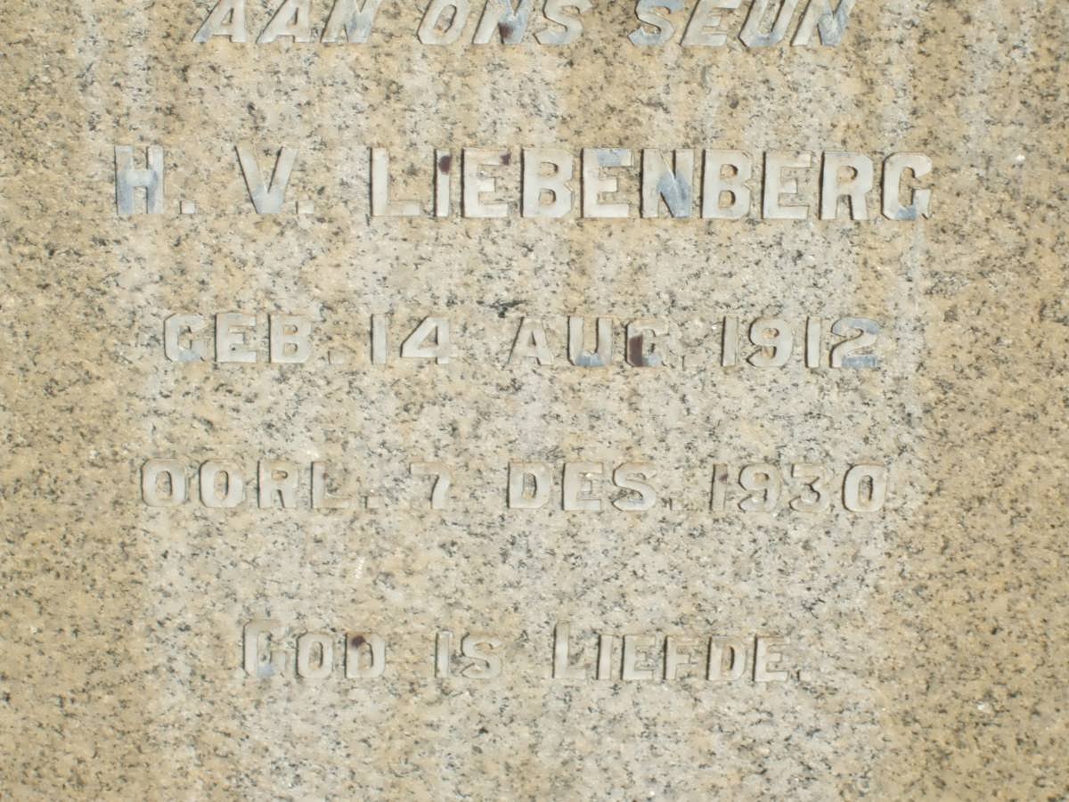 LIEBENBERG H.V. 1912-1930