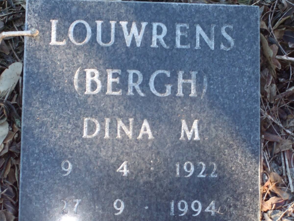 LOUWRENS Dina M. nee BERGH 1922-1994
