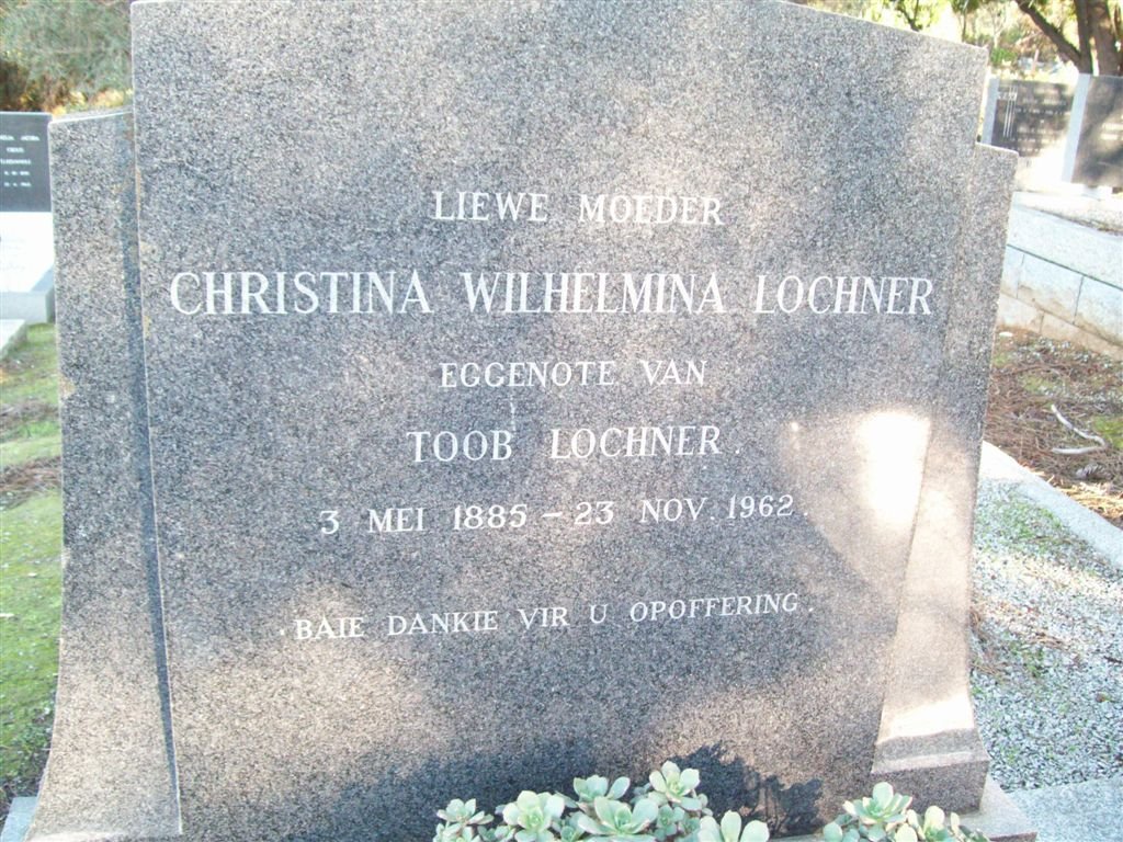 LOCHNER Christina Wilhelmina 1885-1962