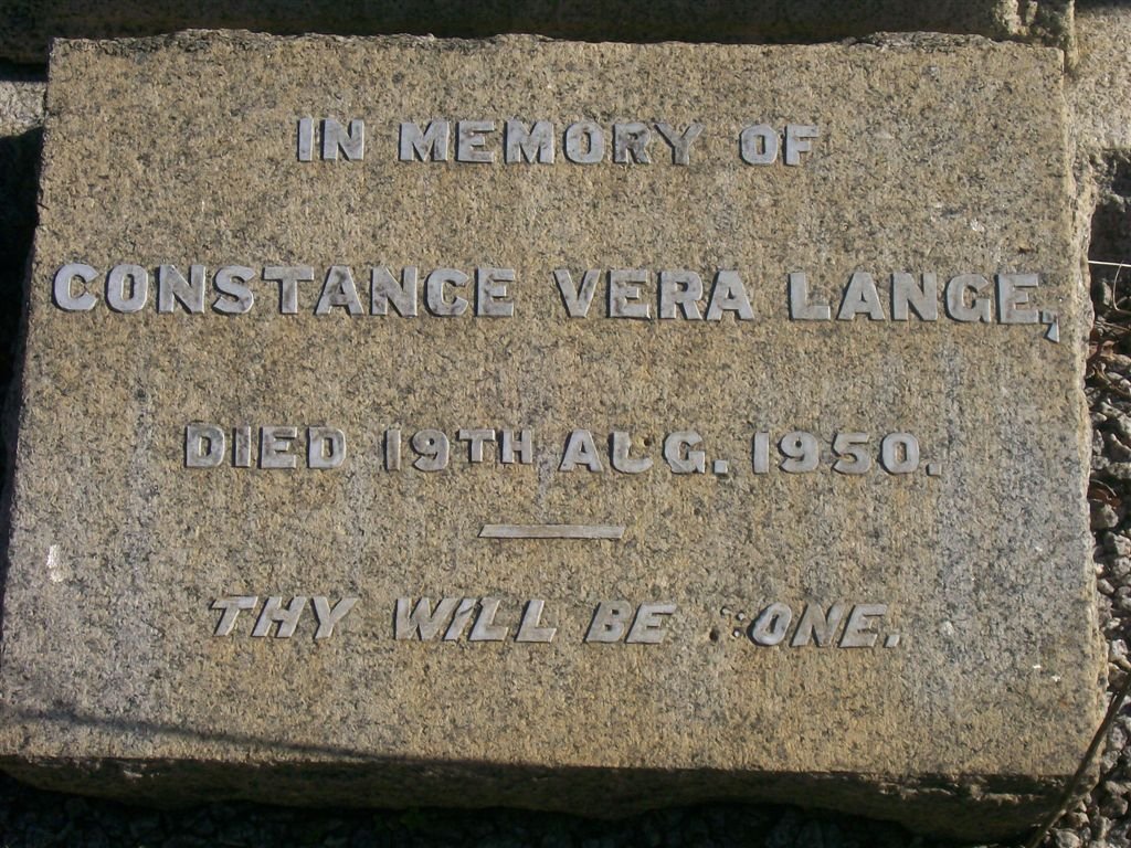 LANGE Constance Vera -1950