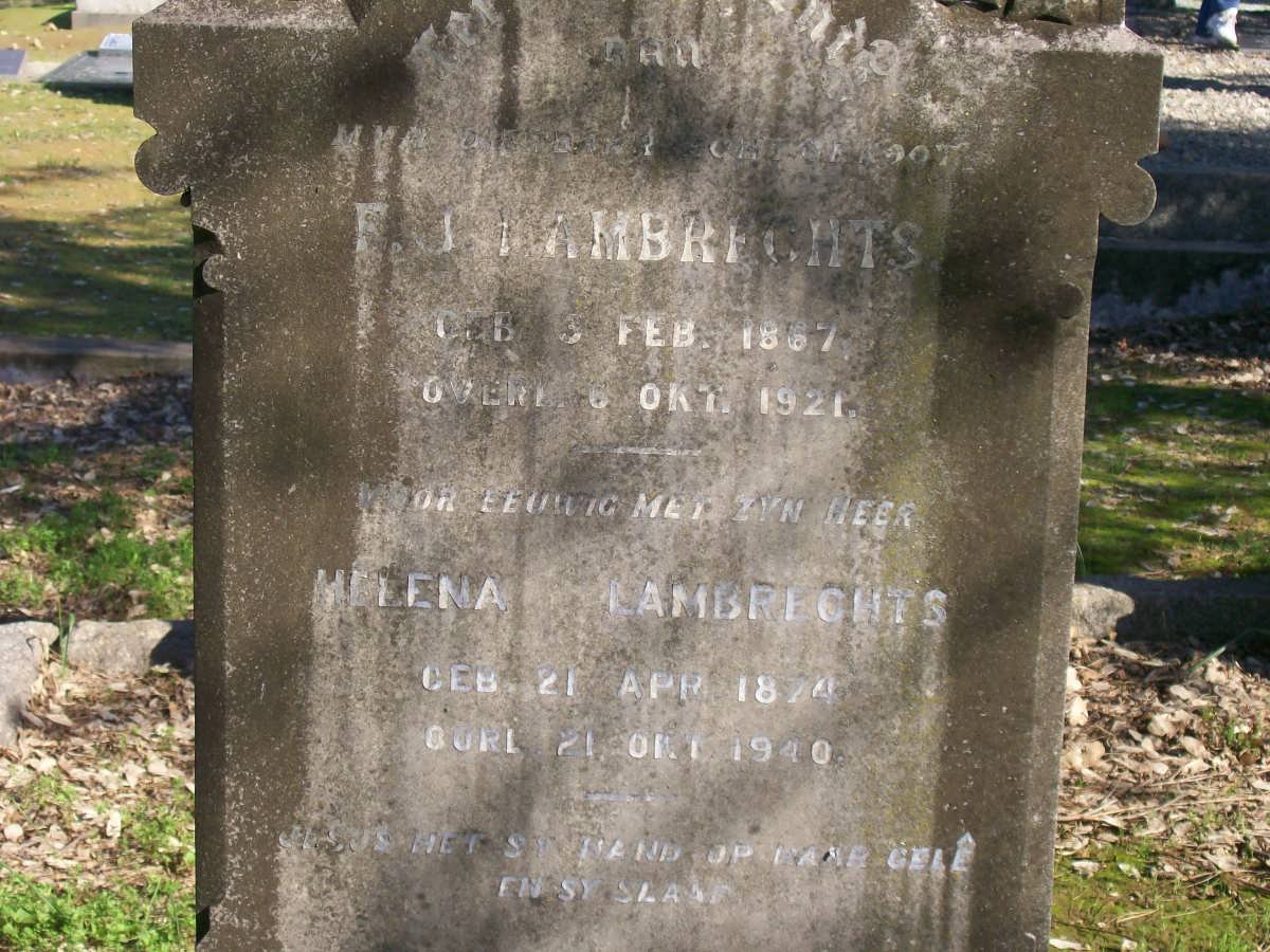 LAMBRECHTS F.J. 1867-1921 &amp; Helena 1874-1940