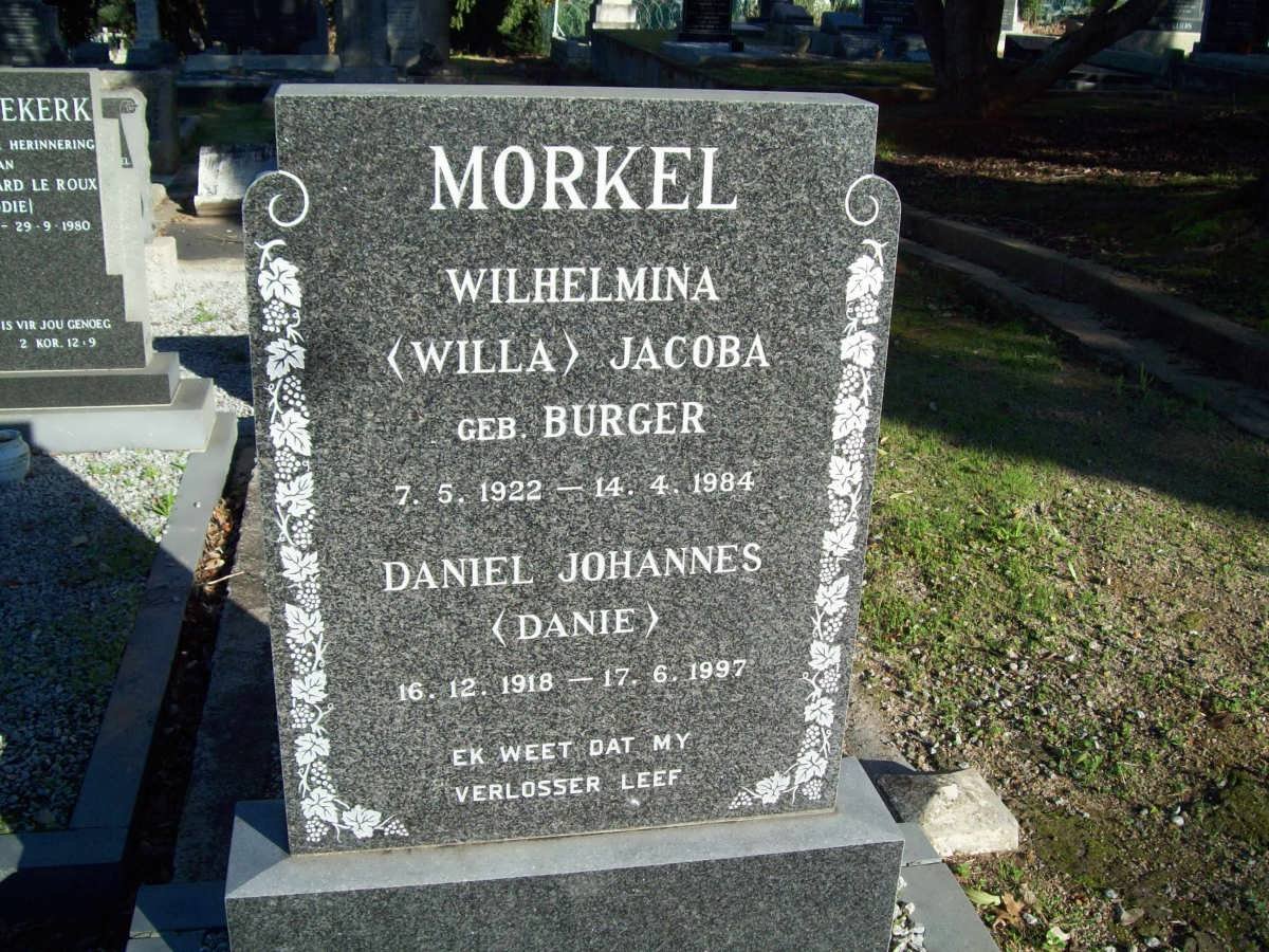 MORKEL Daniel Johannes 1918-1997 &amp;  Wilhelmina Jacoba BURGER 1922-1984