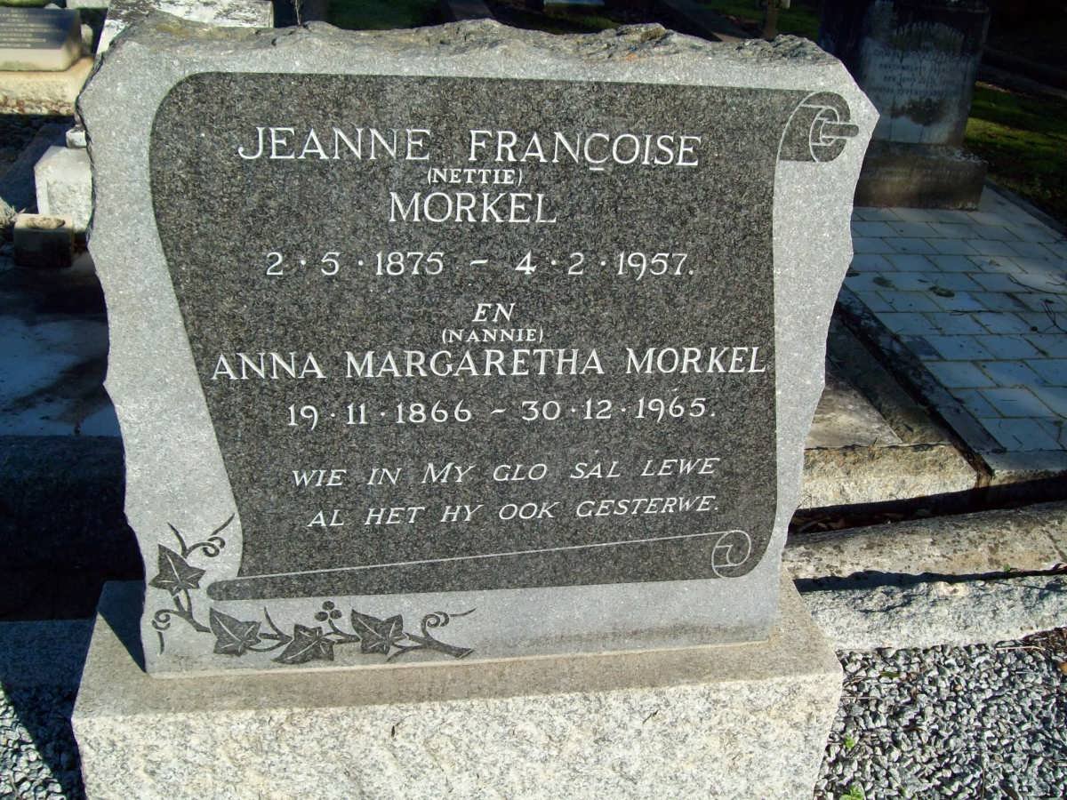 MORKEL Jeanne Francoise 1875-1957 :: MORKEL Anna Margaretha 1866-1965