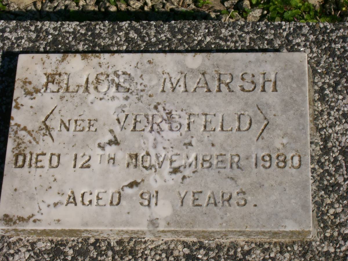 MARSCH Elise nee VERSFELD -1980