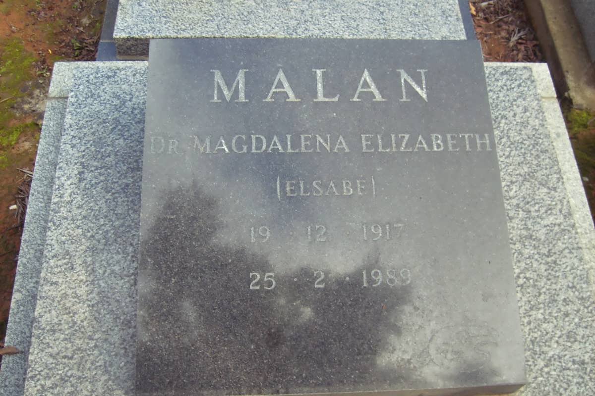 MALAN Magdalena Elizabeth 1917-1989