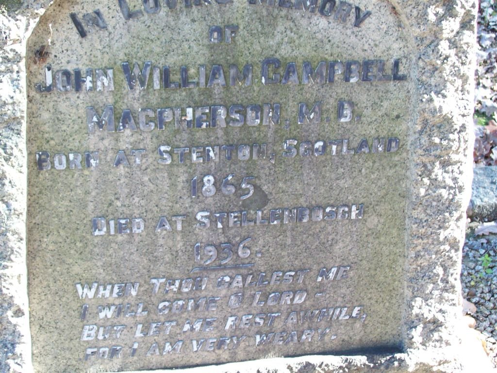 MACPHERSON John William Campbell 1865-1936